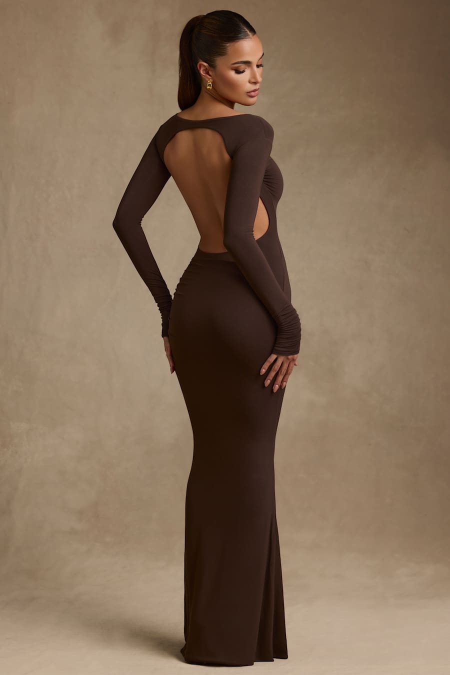 Regine | Modal Ruched Backless Maxi Dress