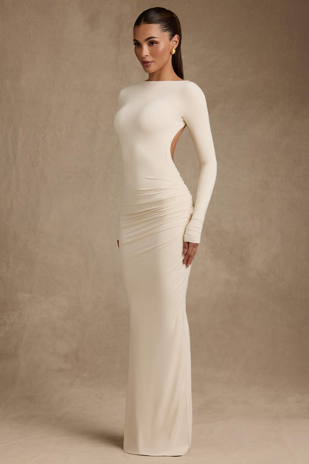 Regine | Modal Ruched Backless Maxi Dress
