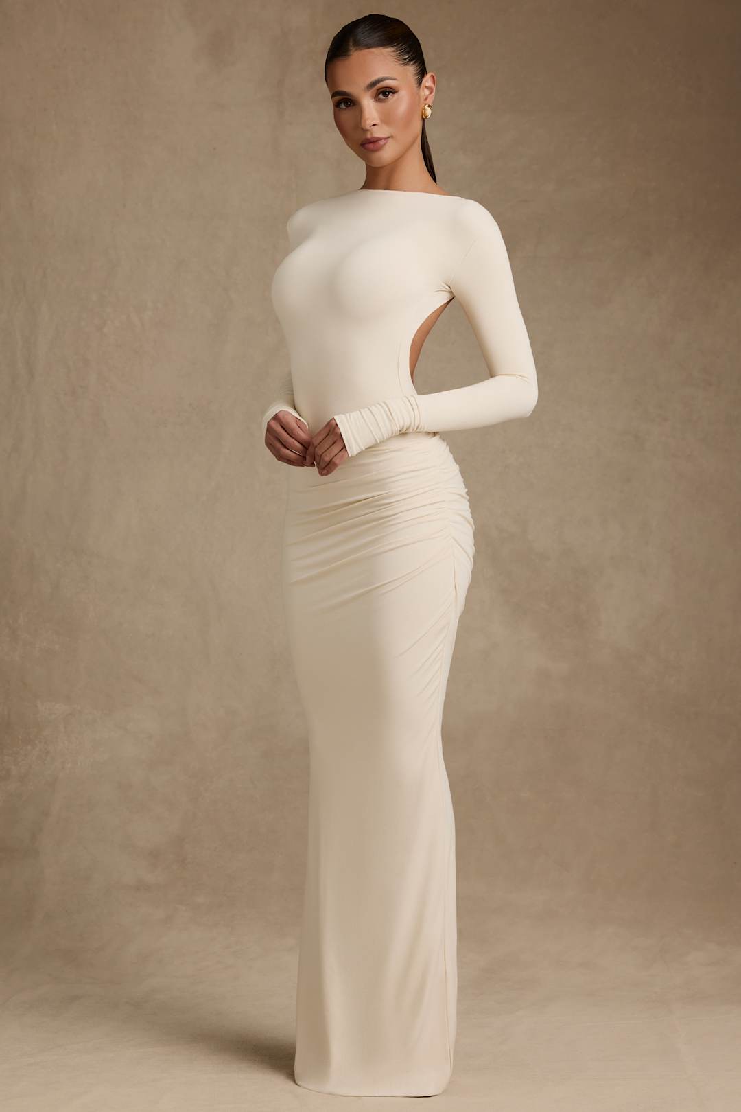 Regine | Modal Ruched Backless Maxi Dress