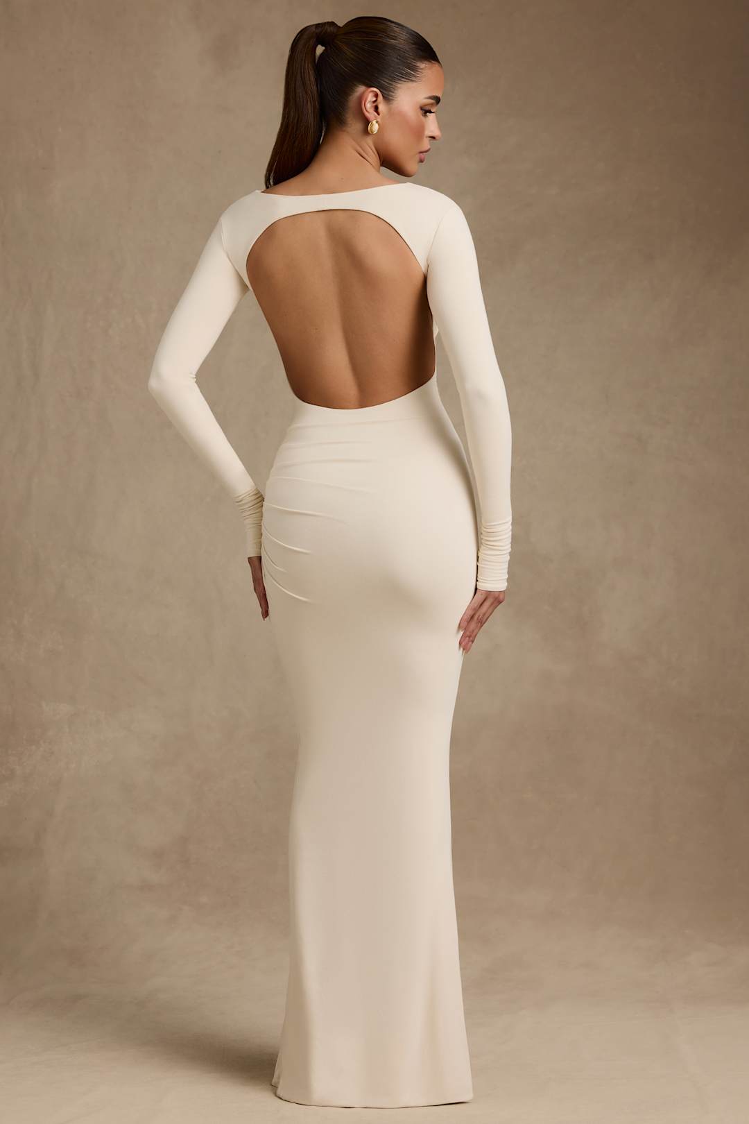 Regine | Modal Ruched Backless Maxi Dress