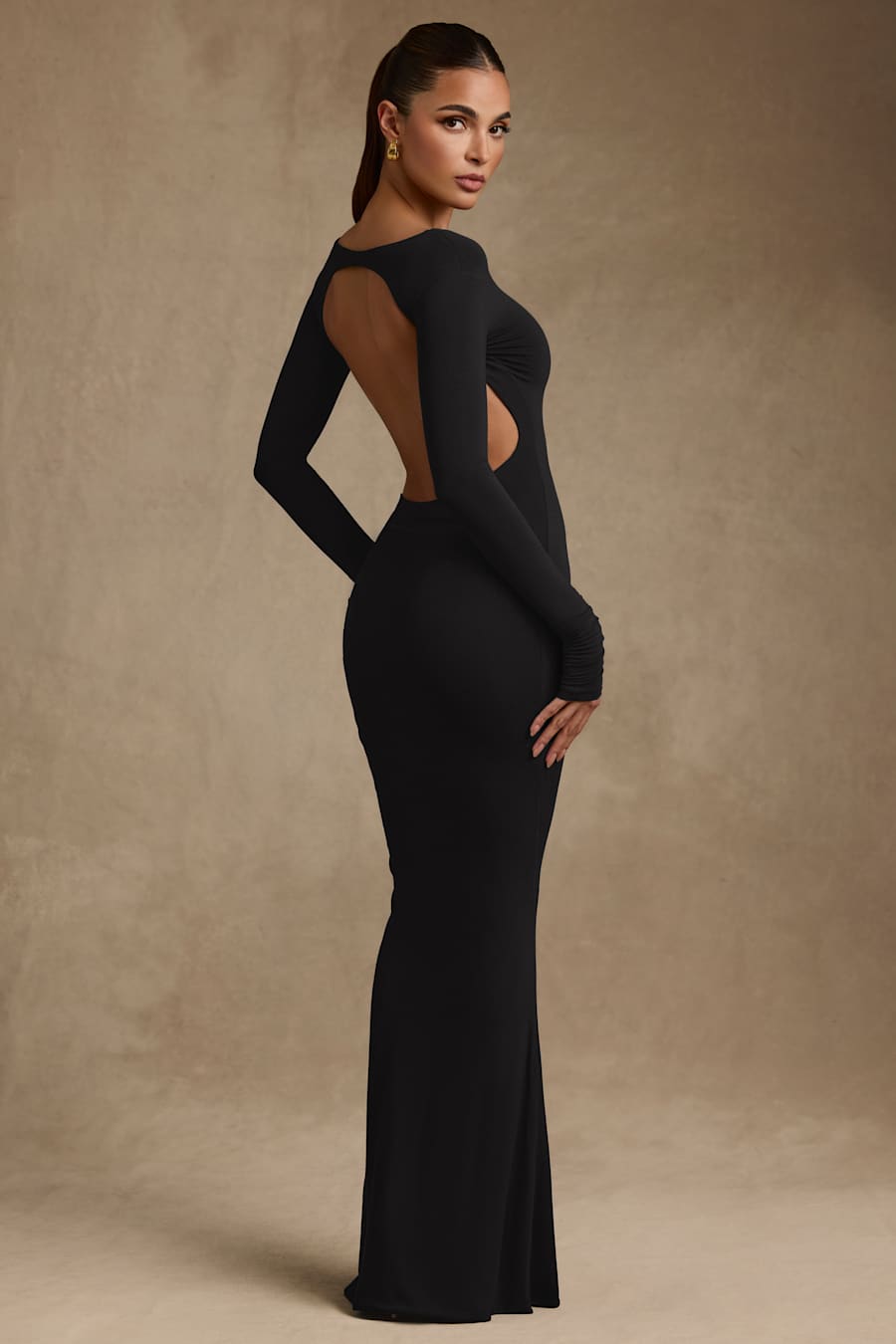 Regine | Modal Ruched Backless Maxi Dress
