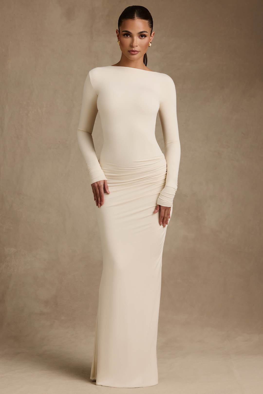 Regine | Modal Ruched Backless Maxi Dress