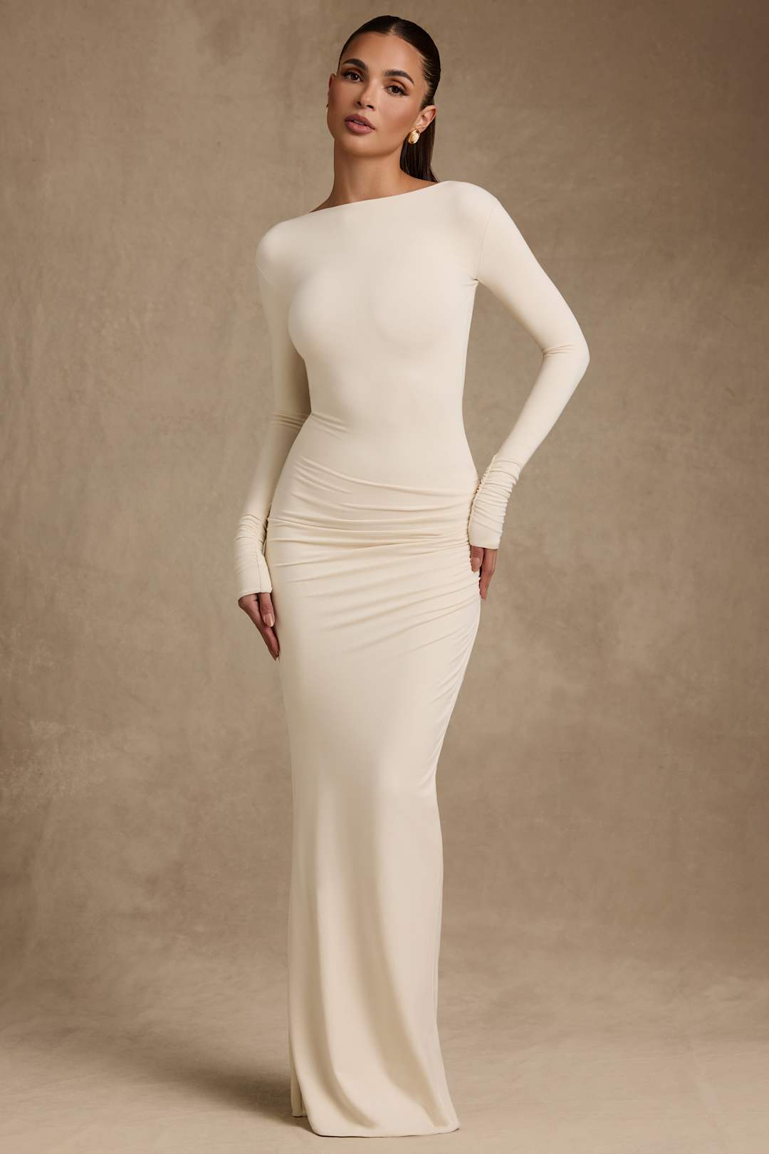 Regine | Modal Ruched Backless Maxi Dress