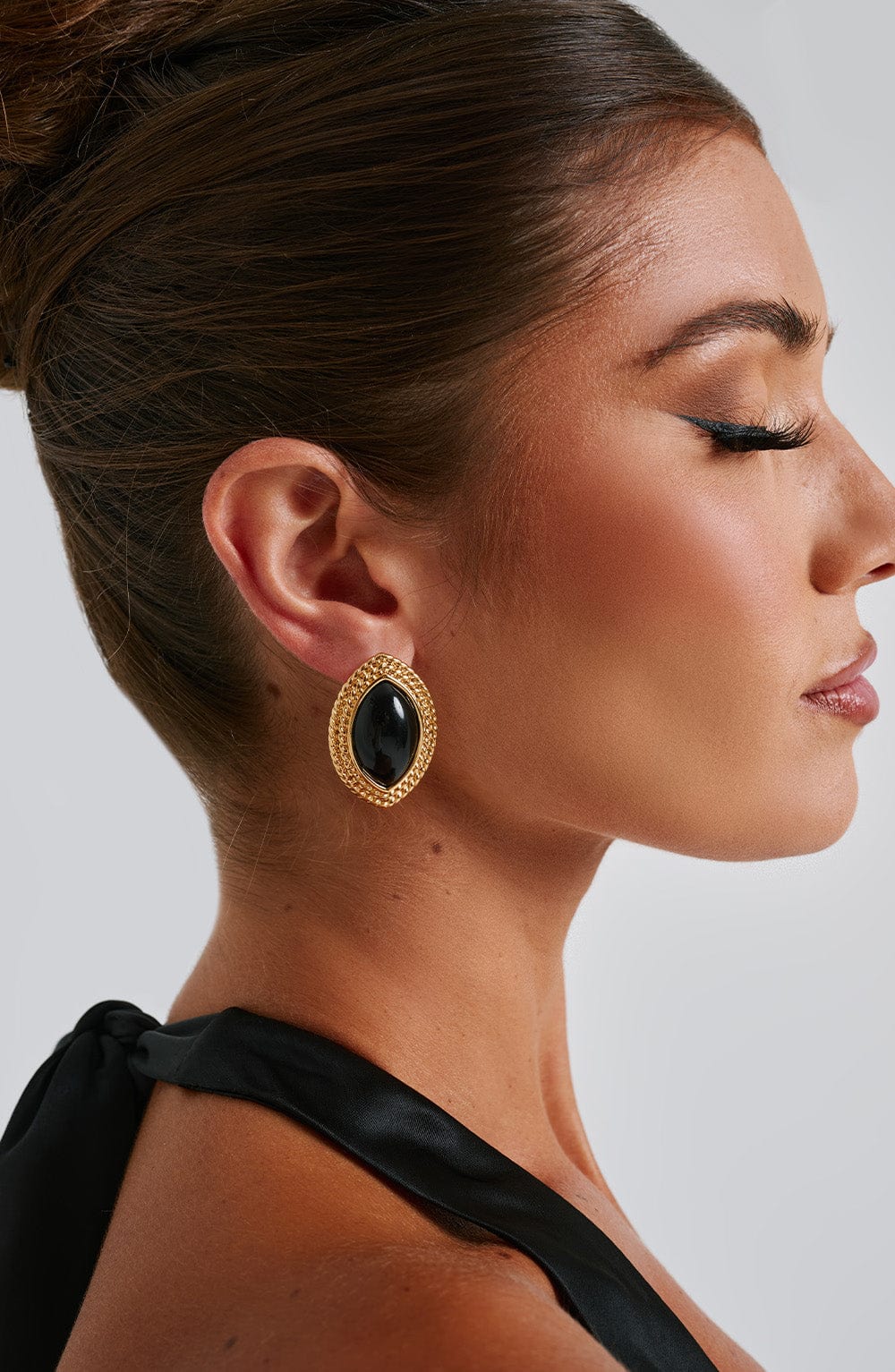 Aurielle Earrings - Black/Gold