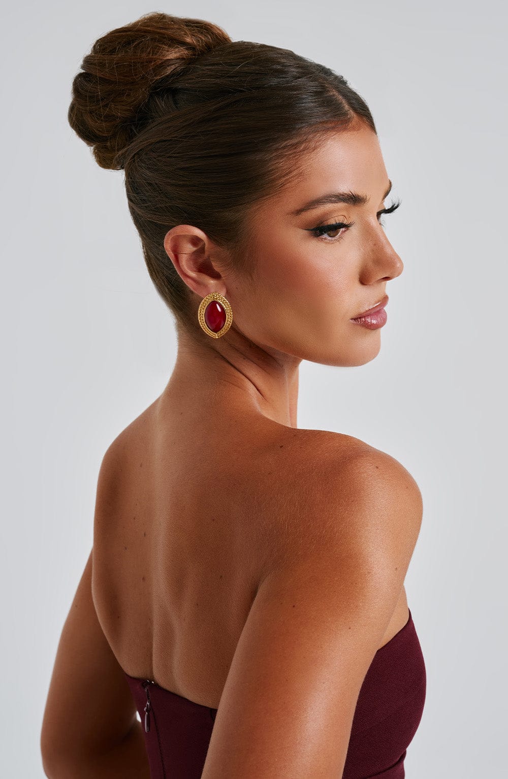 Aurielle Earrings - Red/Gold