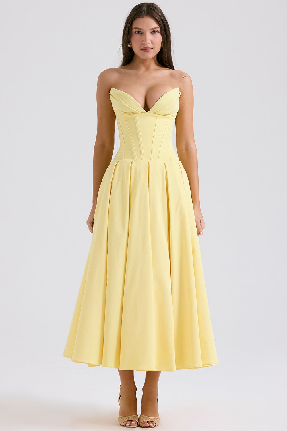 Lady | Sunshine Strapless Tulle Midi Dress