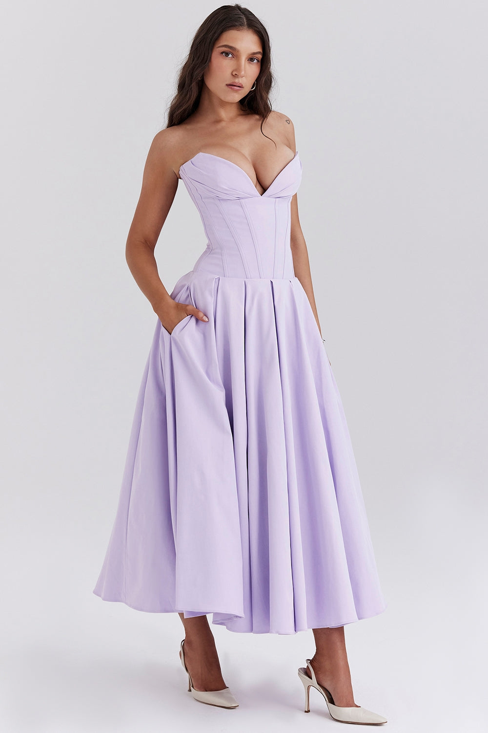 Lady | Sunshine Strapless Tulle Midi Dress